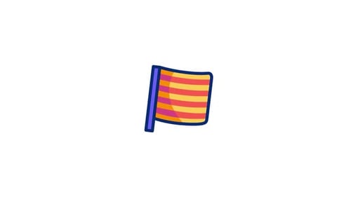 Waving Flag Cartoon Animation