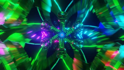 Hypnotic Neon Art in a Multicolor Seamless VJ Loop