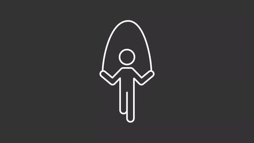 Minimalist Animated Jumping Rope Fitness Icon