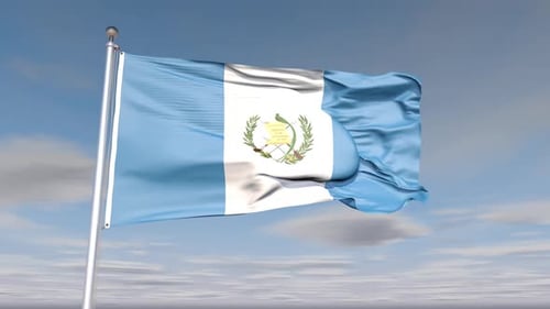 Guatemala National Flag Waving Animation