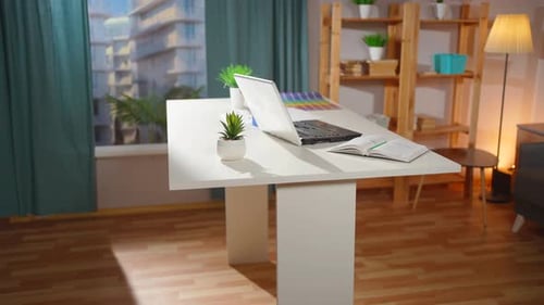 Bright Modern Home Office Workspace Still Life