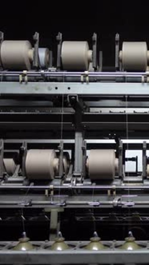 Textile Manufacturing Machine at Work in Factory