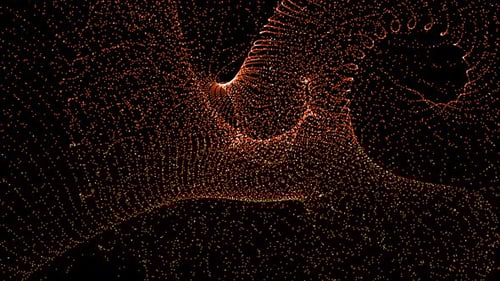 Ondas, partículas, linhas curvas, padrão de forma, textura sem costura, movimento geométrico futurista