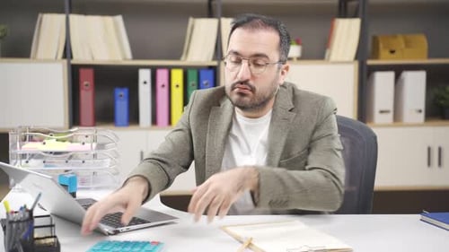 Lazy office worker with no work.