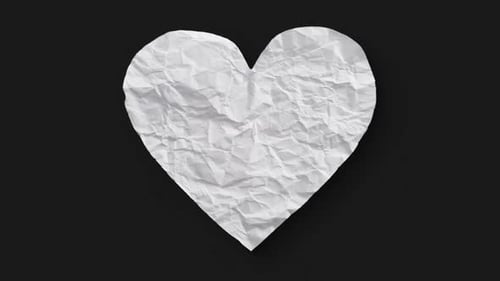 Crumpled Paper Heart Reveal Animation