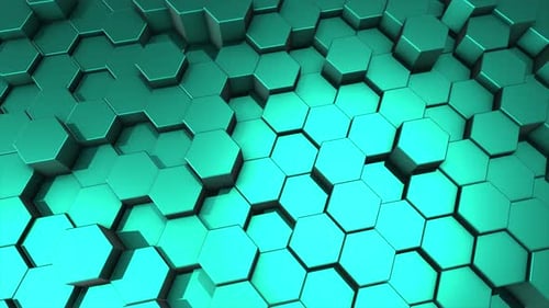Dynamic Pulsing 3D Hexagon Grid Animated Background Loop