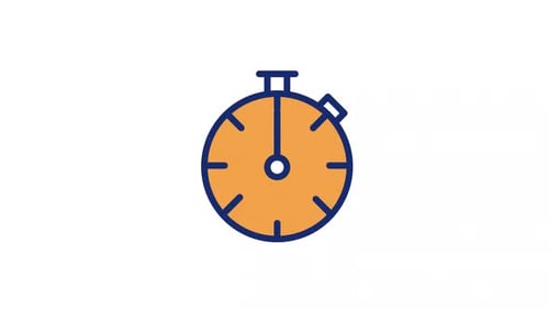 Flat Design Animated Stopwatch Ticking Icon