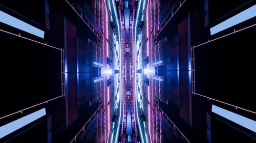 Cyberpunk Futuristic Abstract background In Neon Lights VJ Loop