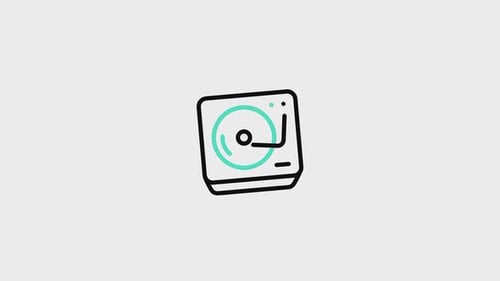 Turntable Line Animated Icon