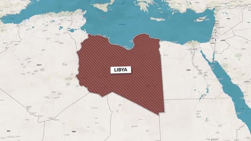Frontières de l'État de Libye sur la carte