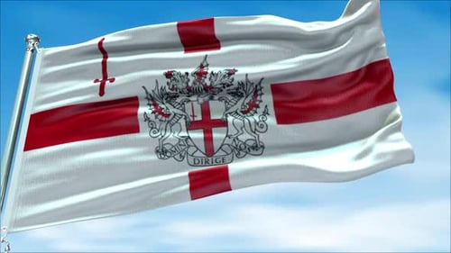 Realistic City of London Flag Waving Animation