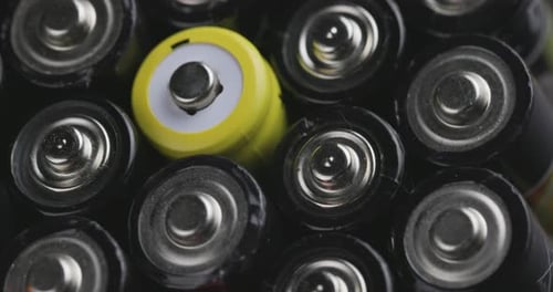Close Up View of Colorful Batteries