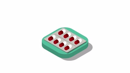 Modern Isometric Pills Blister Pack Animation