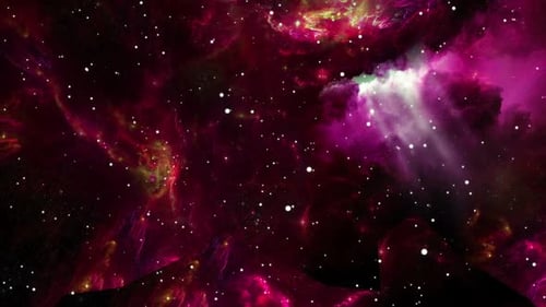 Abstract Colorful Space Nebula Background Loop