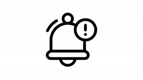 Animated Notification Bell Icon Line Art Alert