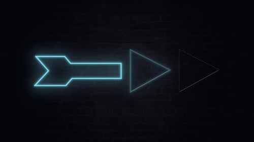 Animated Neon Fast Forward Rewind Playback Icons