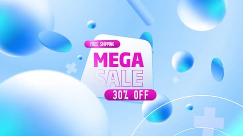 Abstract Fluid Mega Sale Promotion Title