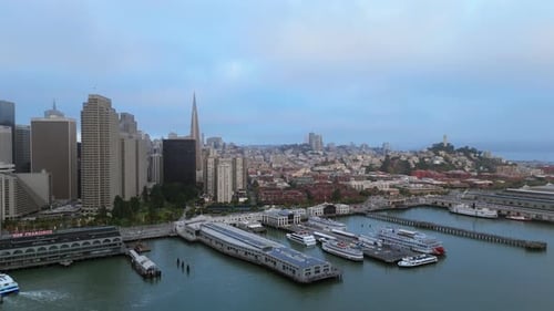 Stunning and Breathtaking Aerial Drone View Showcasing the Magnificent San Francisco Skyline