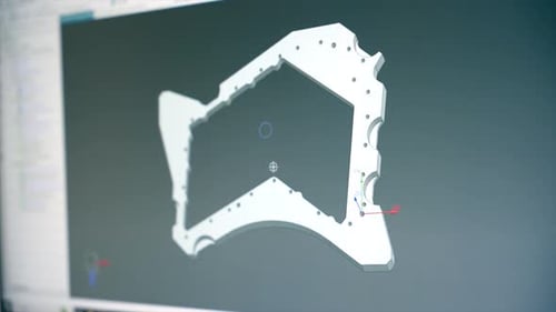 Engineers Designing a Metal Piece in a Computer