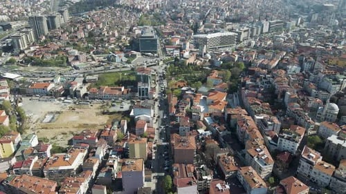 Aerial view of Beyoglu district in Istanbul European Side, Turkey.