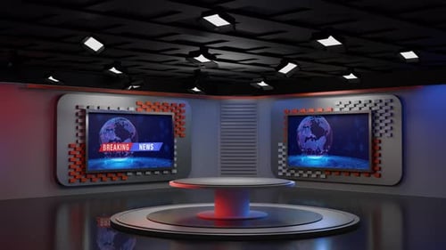 3D-Hintergrundschleife für virtuelle Nachrichtenstudios