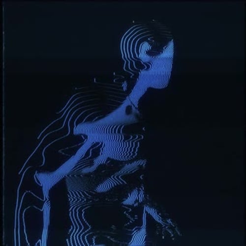 Futuristic Digital Human Figure Wireframe Rotation Loop