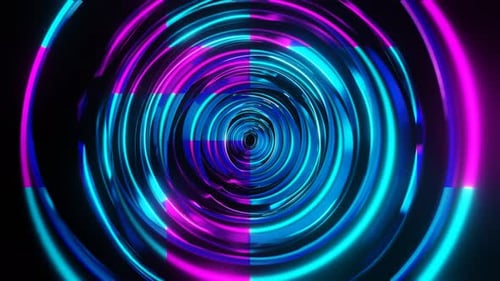 Cyan And Pink Floating Circles Background Vj Loop In 4K