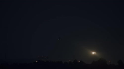 Airplane Landing at Night