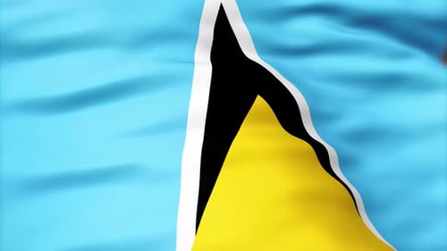 Waving Flag of Saint Lucia Loop Animation