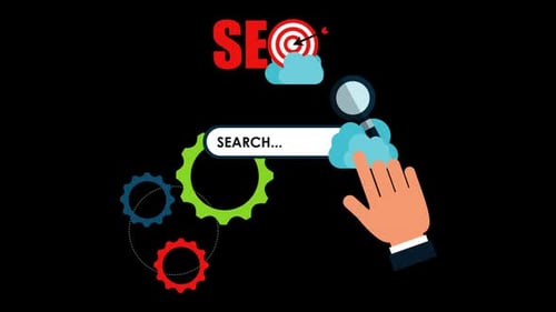 Animated Flat Design SEO Search Concept