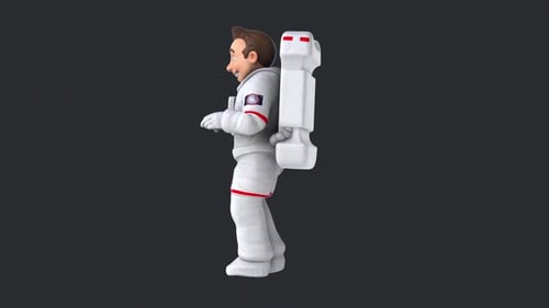 Fun 3D cartoon astronaut dancing (with alpha channel)