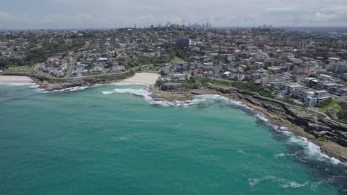 Panoramic Aerial View Of Tamarama Beach In Eastern Suburbs, NSW Sydney, Australia.