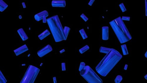 Geometric 3d Blue Cylinder Shapes Loop