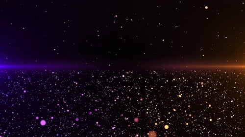 Multicolored Confetti Particles or Spangles Float In Space