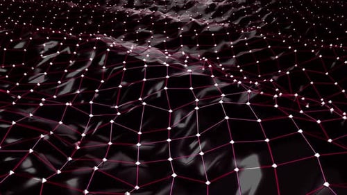 Abstract Waving Network Grid Loop Background