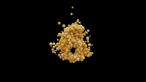 3D Number Six Made of Colorful Spheres