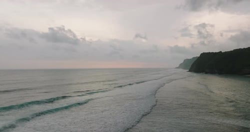 Aerial view of the Indian Ocean in the evening, Bali, Indonesia