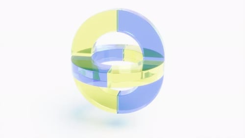 Blue Yellow Glass Chart Conceptual Loop Representation of Financial Report