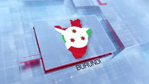 Burundi Map with Flag Reveal Animation