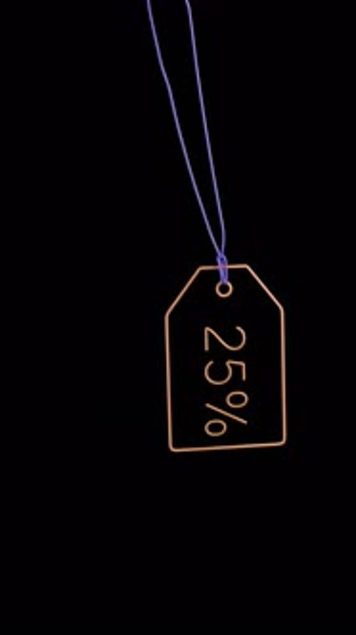 Animated Neon 25% Discount Price Tag