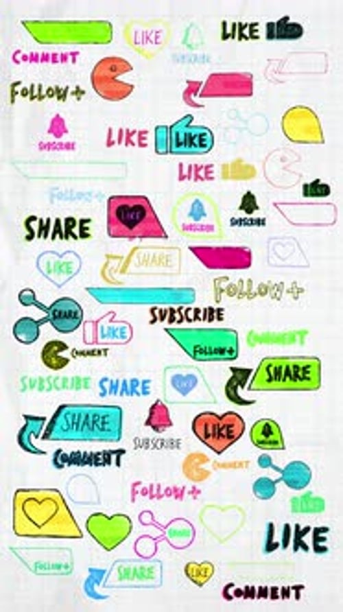 Hand Drawn Social Media Icons Portrait Background