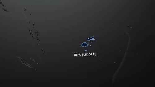 Fiji Islands Map Reveal Location Highlight Animation