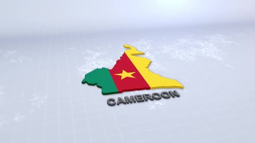 3D Cameroon Map and Flag Animation with Country Name Reveal