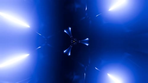 Lampe au néon pulsée avec des formes géométriques rotatives dans une boucle VJ sans faille