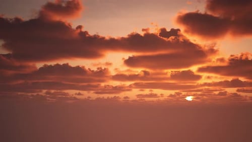The Sky View Of Warm Clouds At Days End Or Start