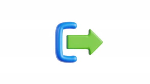 3D Icon Cute Log Out Motion Graphics Animation