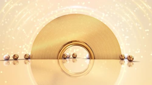 Geometric and Luxury Golden Circle Circular Forms Rotating Golden Lines Luxurious Dynamic Circles