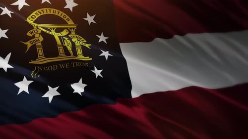 Waving Georgia State Flag Animation