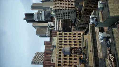 Vertical New York City Skyline in the Evening