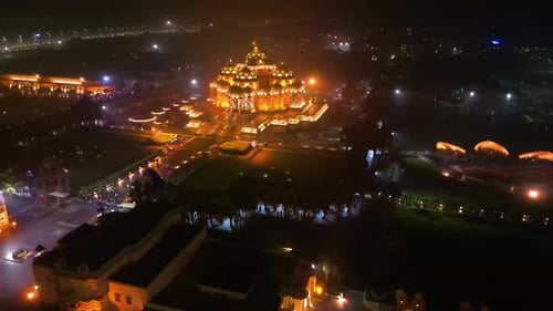 Vue aérienne du mandir de Swaminarayan Akshardham à New Delhi